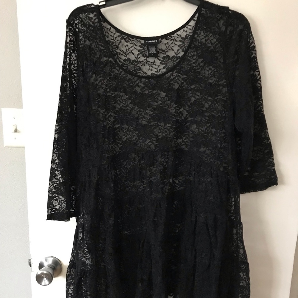 Black see through tunic